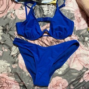 Royal blue target bikini set